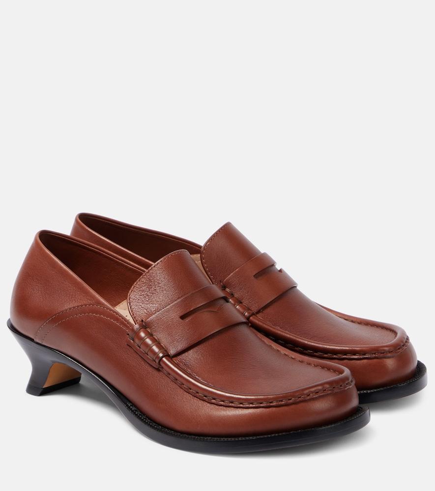 loewe campo leather loafers