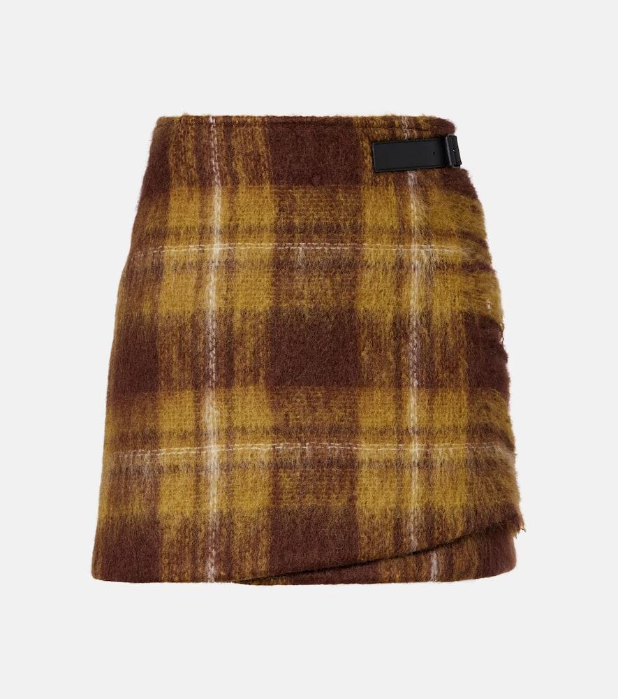 loewe checked mohair and wool miniskirt