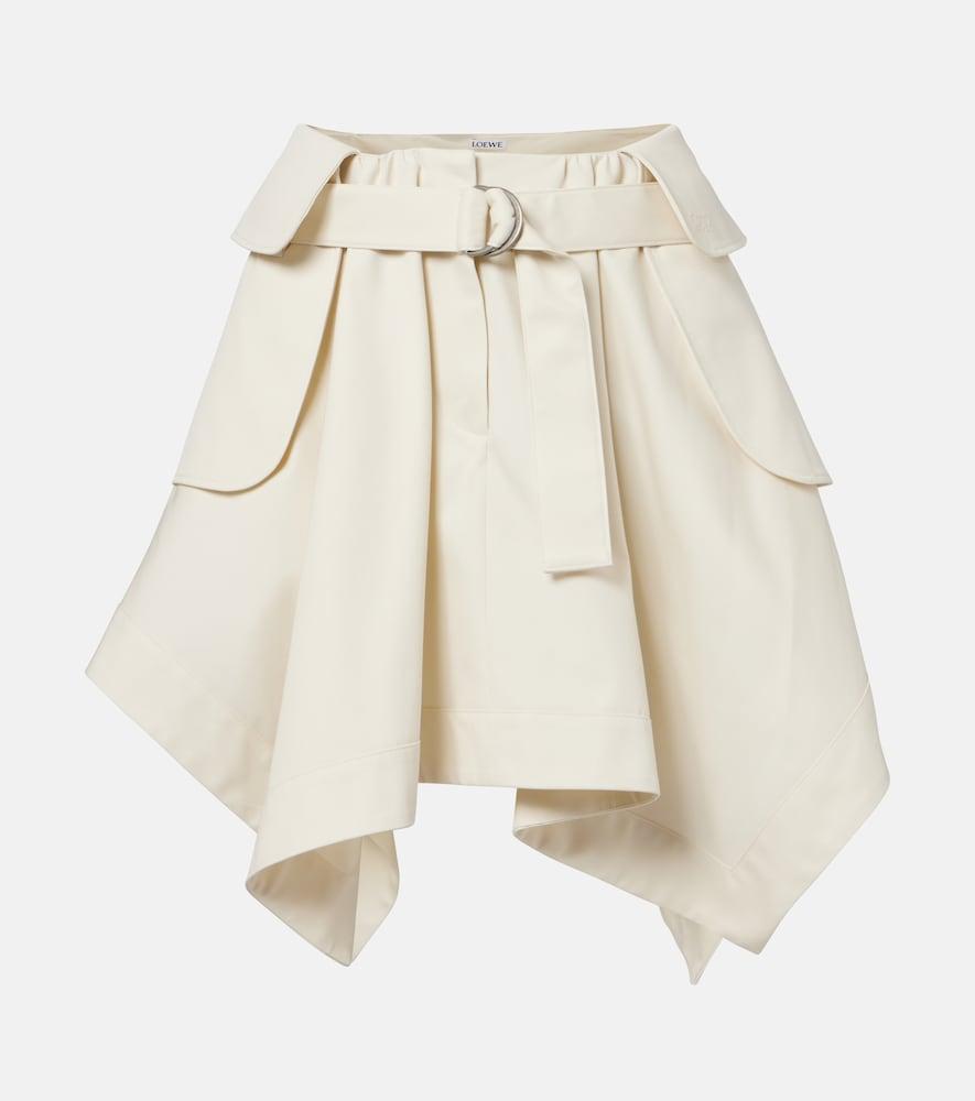 loewe cotton and silk gabardine miniskirt
