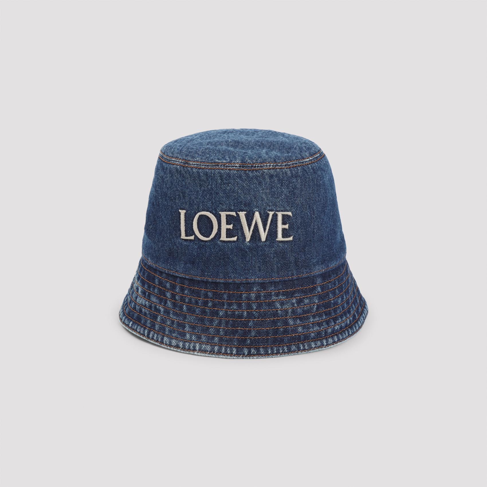 loewe denim bucket hat blue cotton - women