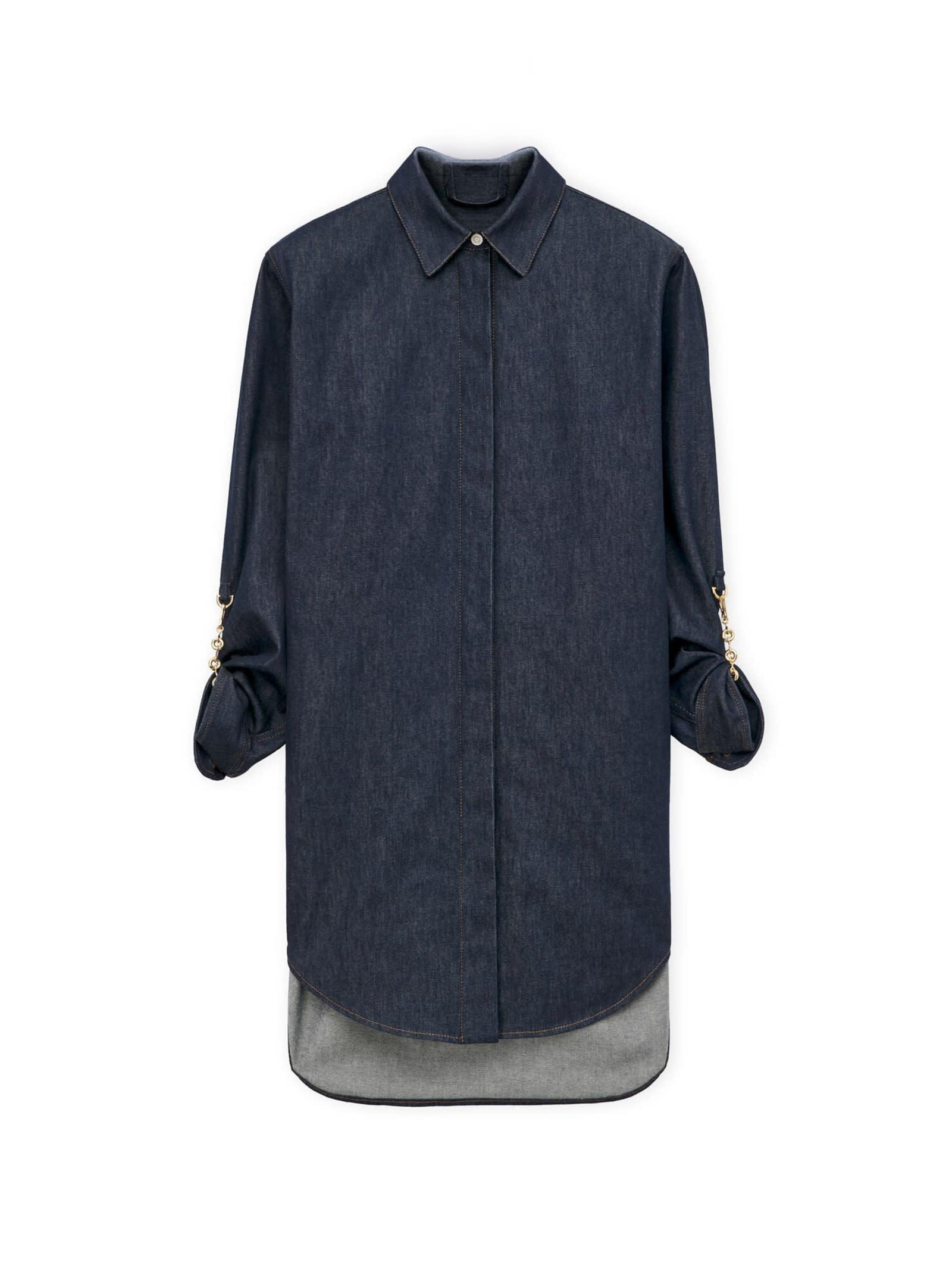 loewe denim chain shirt dress
