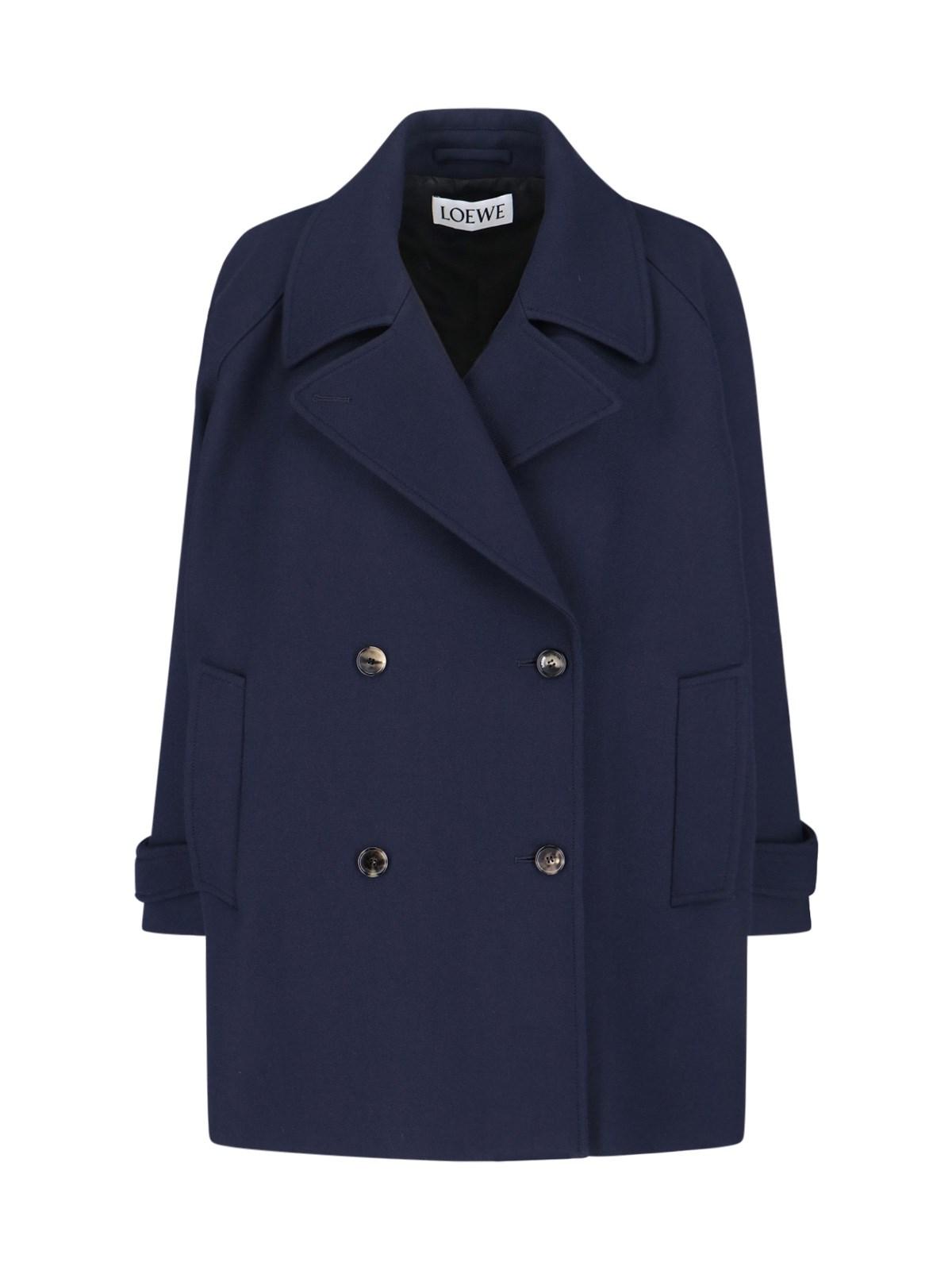 loewe double-breasted wool coat
