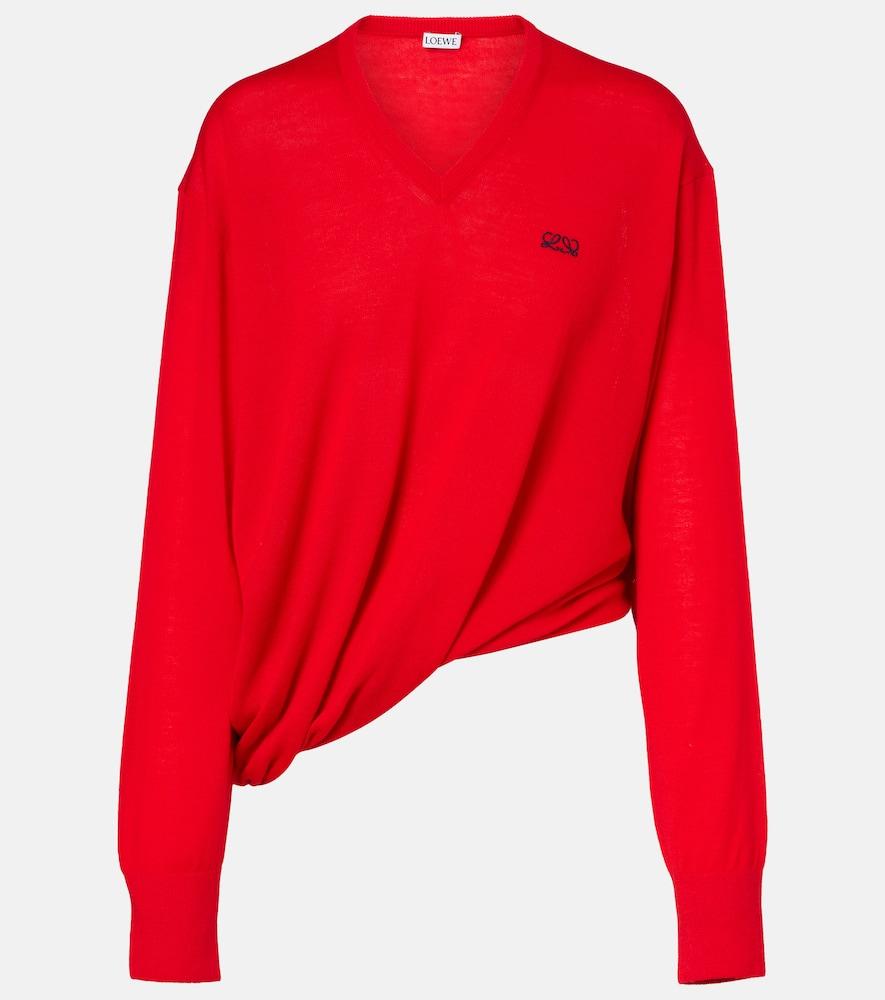 loewe double l asymmetric wool sweater