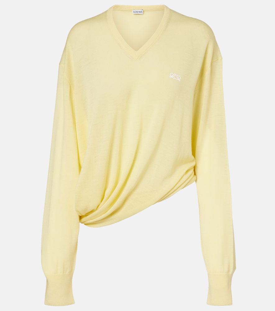 loewe double l asymmetric wool sweater