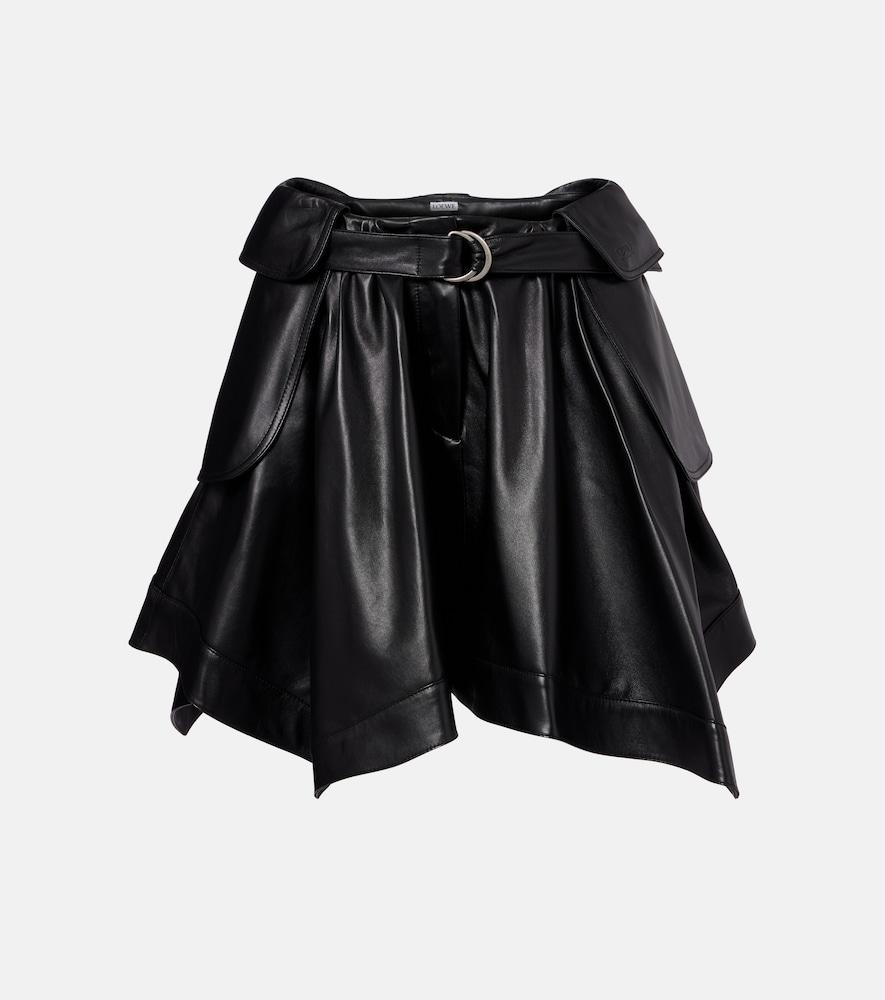 loewe double l belted leather miniskirt