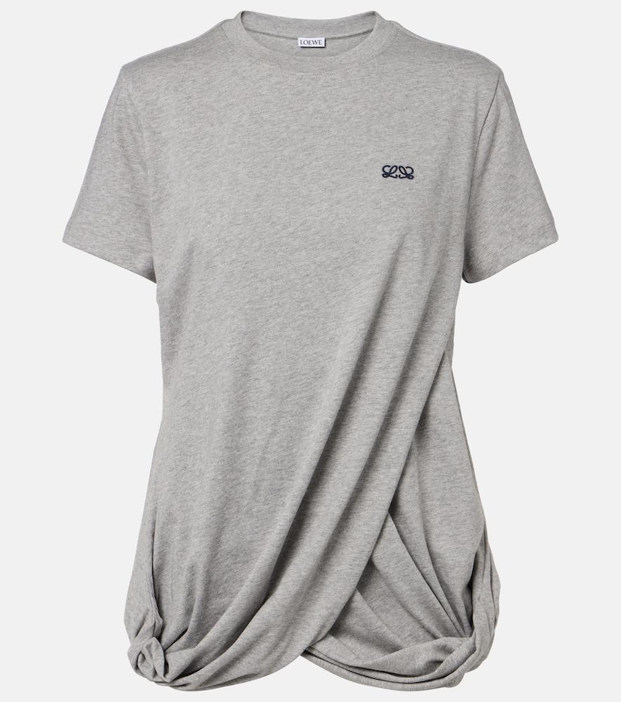 loewe double l draped cotton jersey t