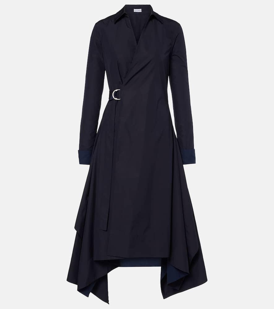 loewe draped cotton wrap dress