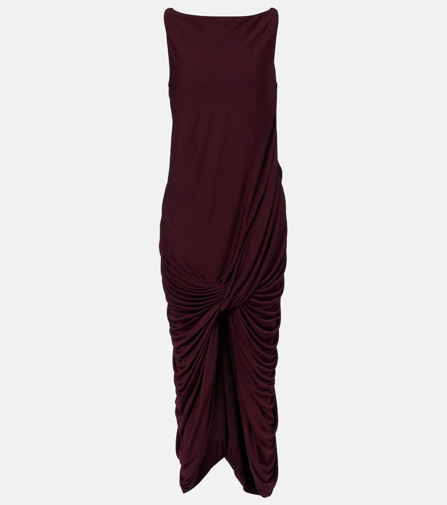loewe draped jersey midi dress