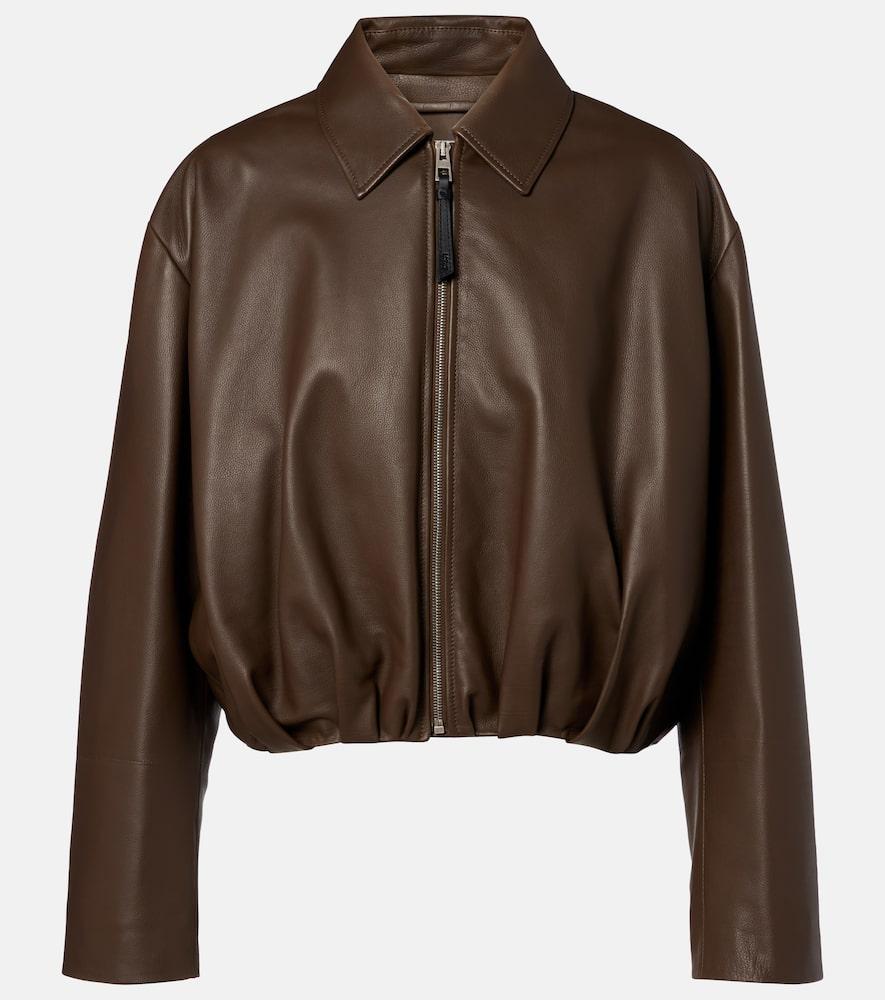 loewe draped leather jacket