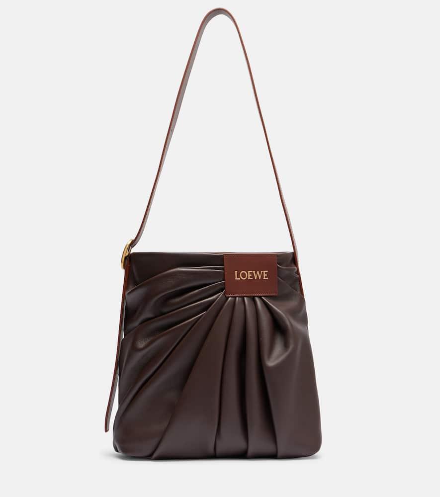 loewe draped leather tote bag