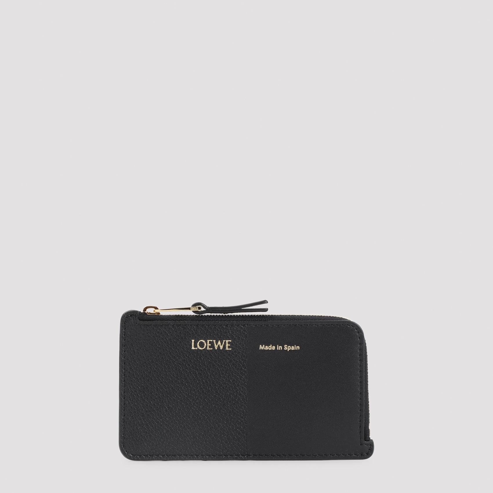 loewe duet coin cardholder black calf skin smallleathergoods - women