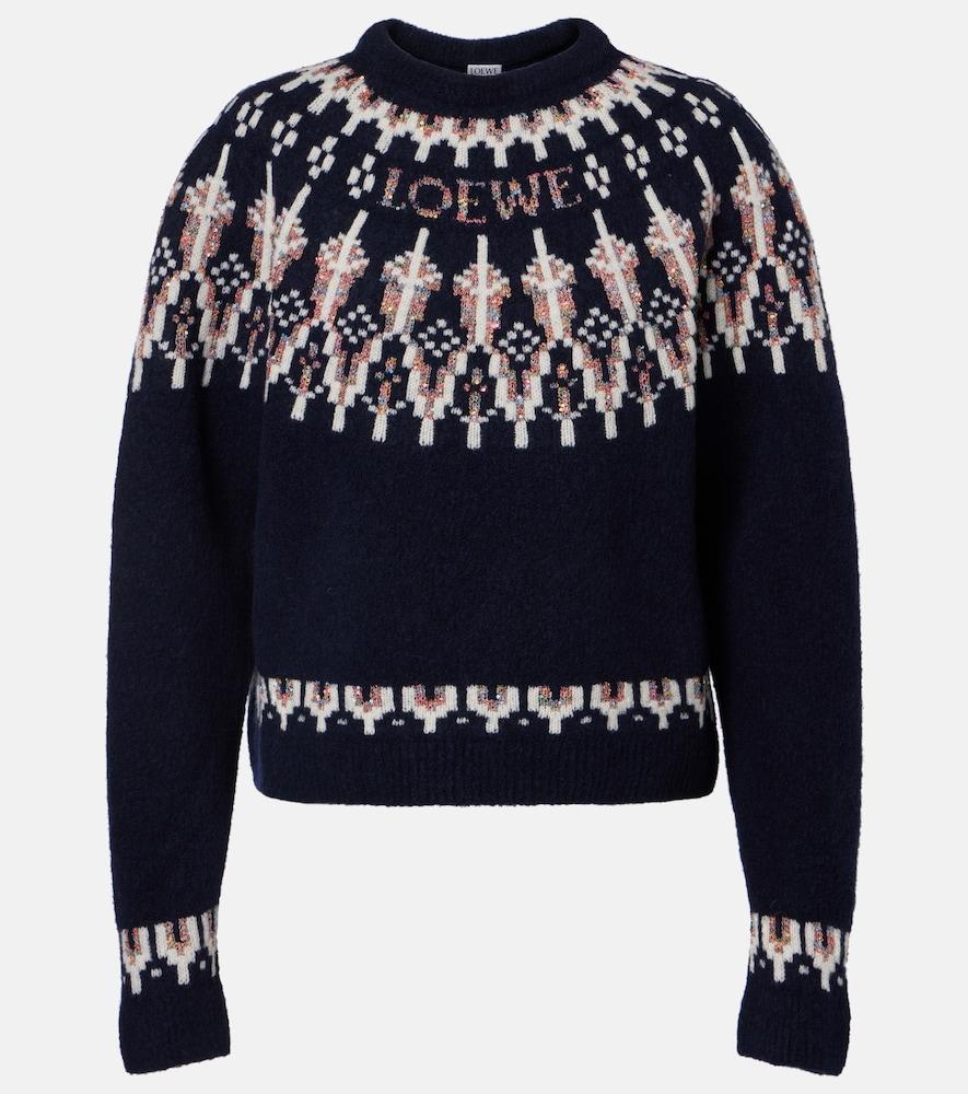 loewe fair isle sequined wool