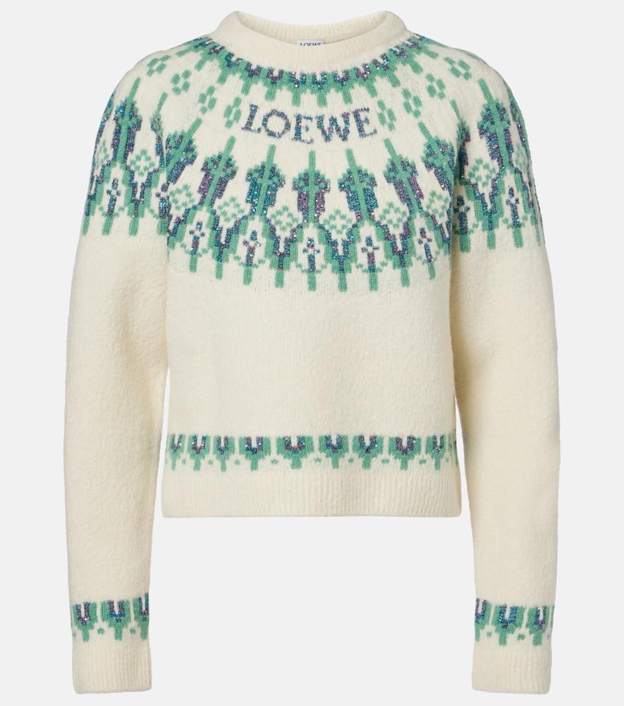 loewe fair isle sequined wool