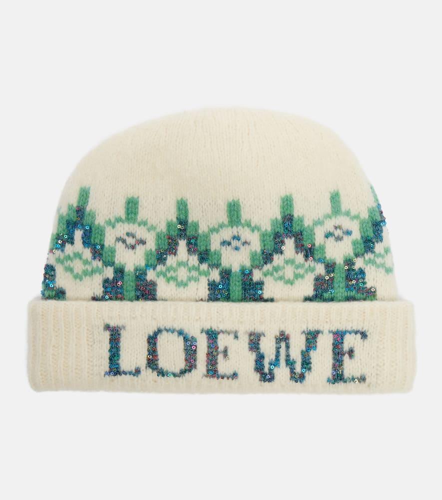 loewe fair isle sequined wool