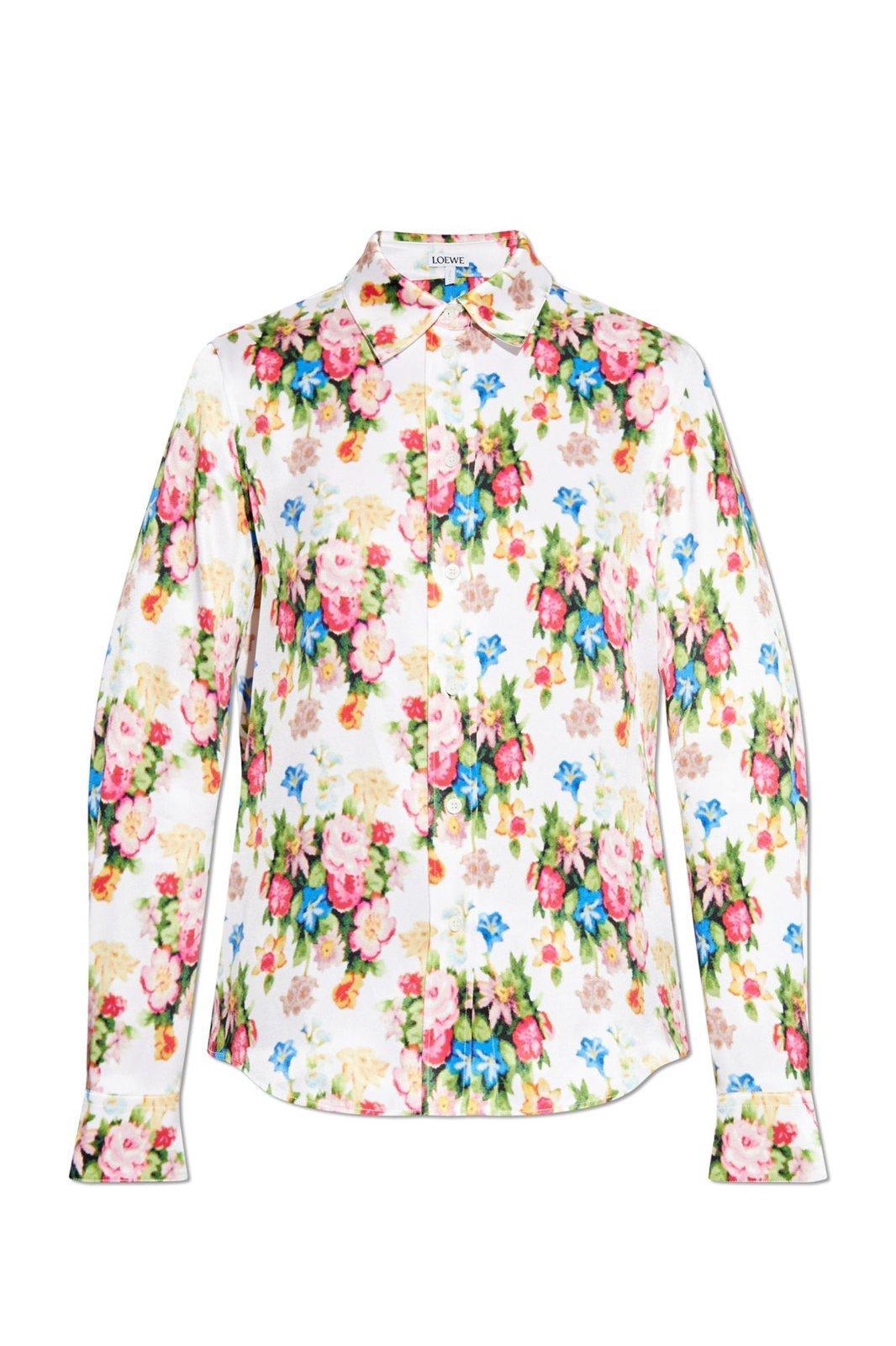 loewe floral-printed button-up shirt