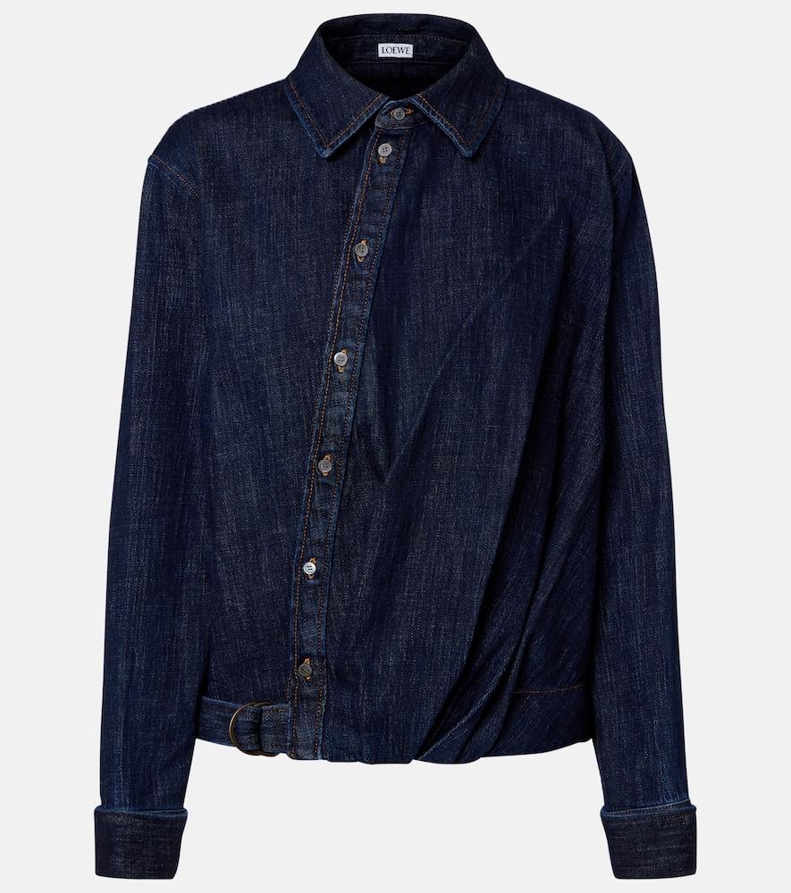 loewe gathered denim shirt