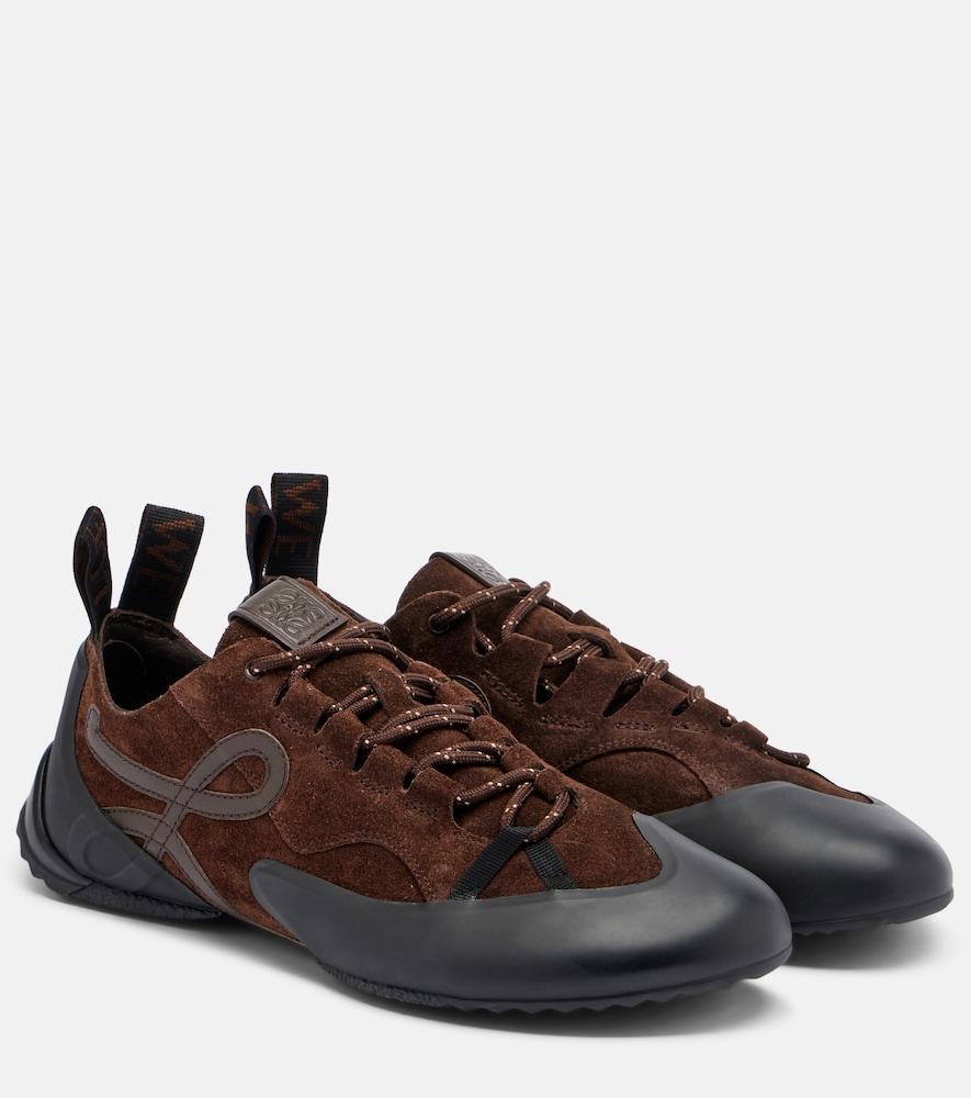 loewe grip anagram suede sneakers