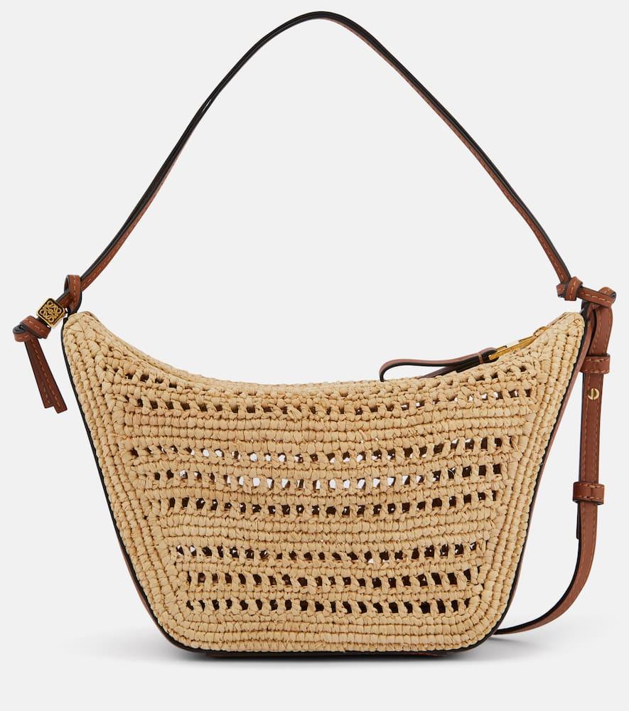 loewe hammock mini raffia shoulder bag