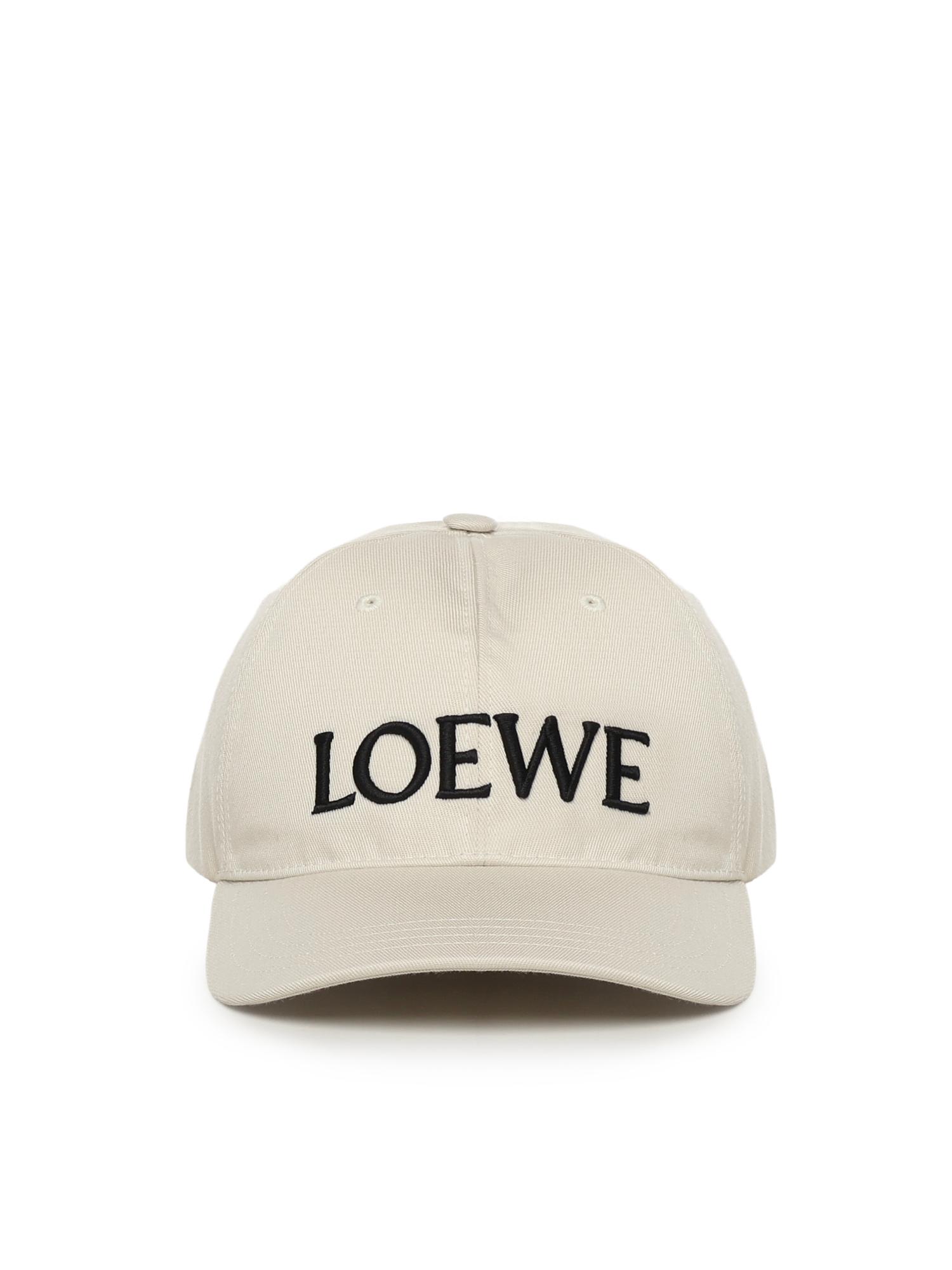 loewe hats soft white/black cotton - women