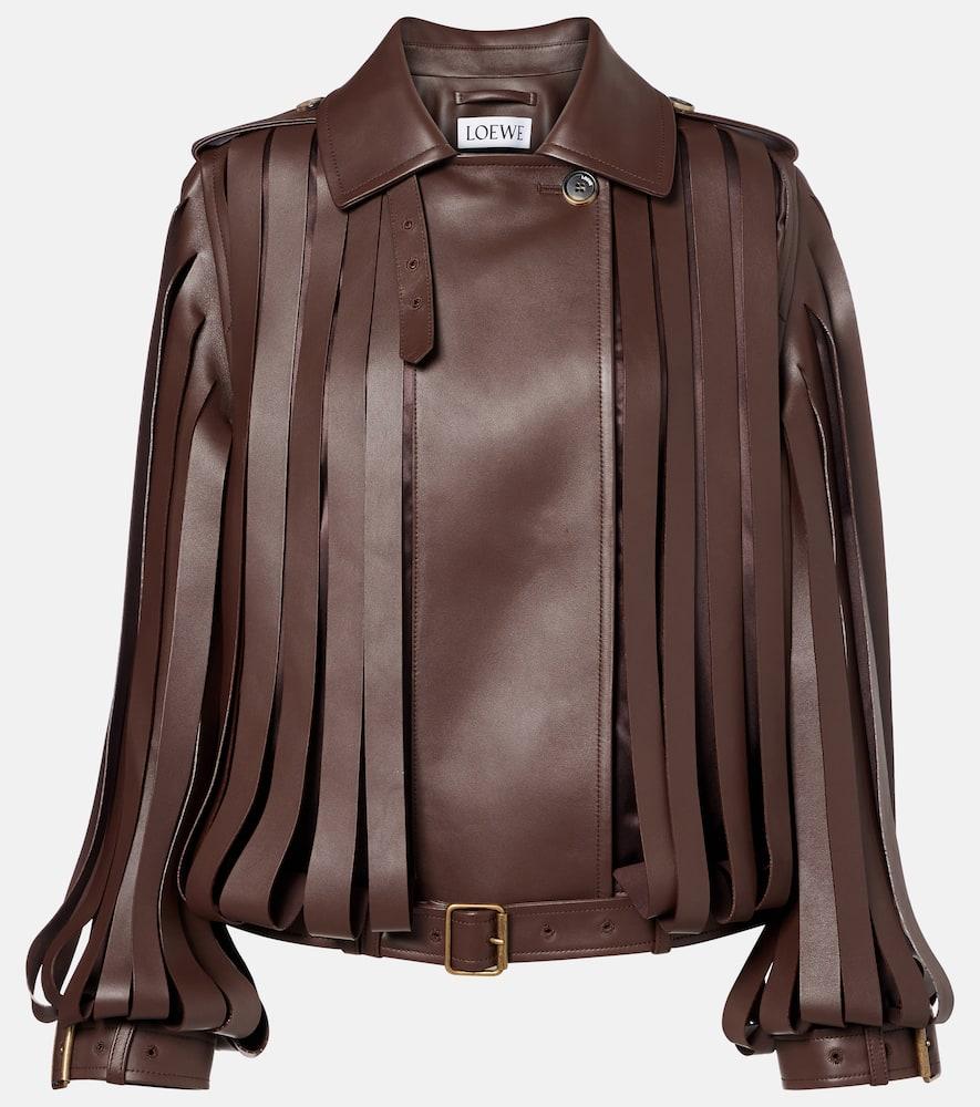 loewe layered leather jacket