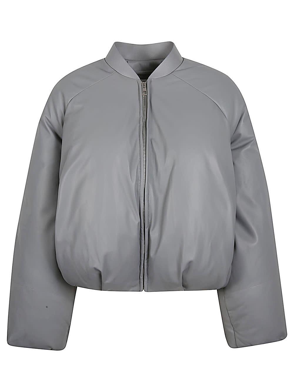 loewe leather padded bomber jacket
