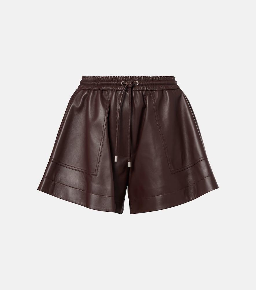 loewe leather shorts