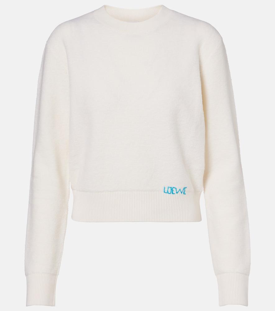 loewe logo embroidered wool sweater