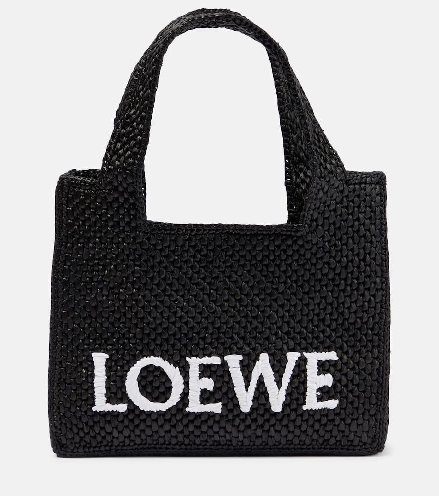 loewe mini raffia shopper