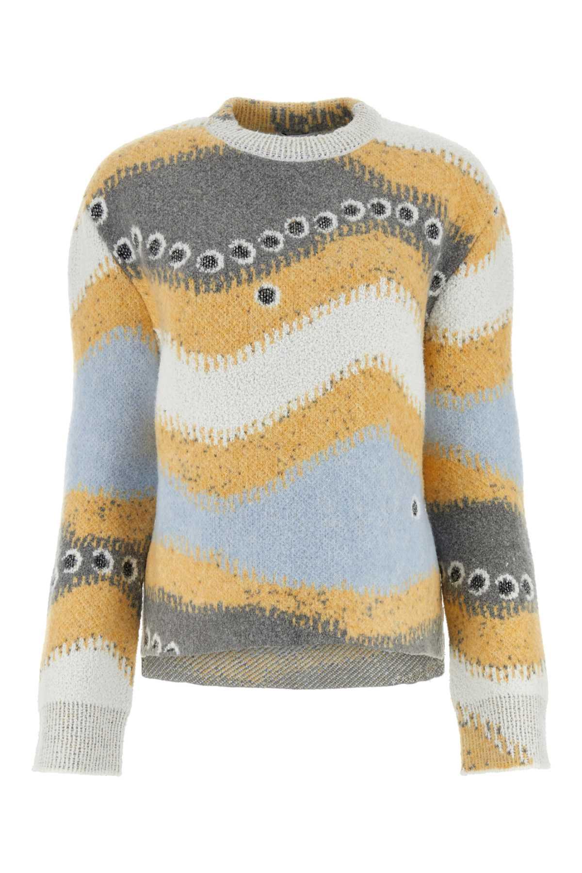 loewe multicolor stretch wool blend sweater