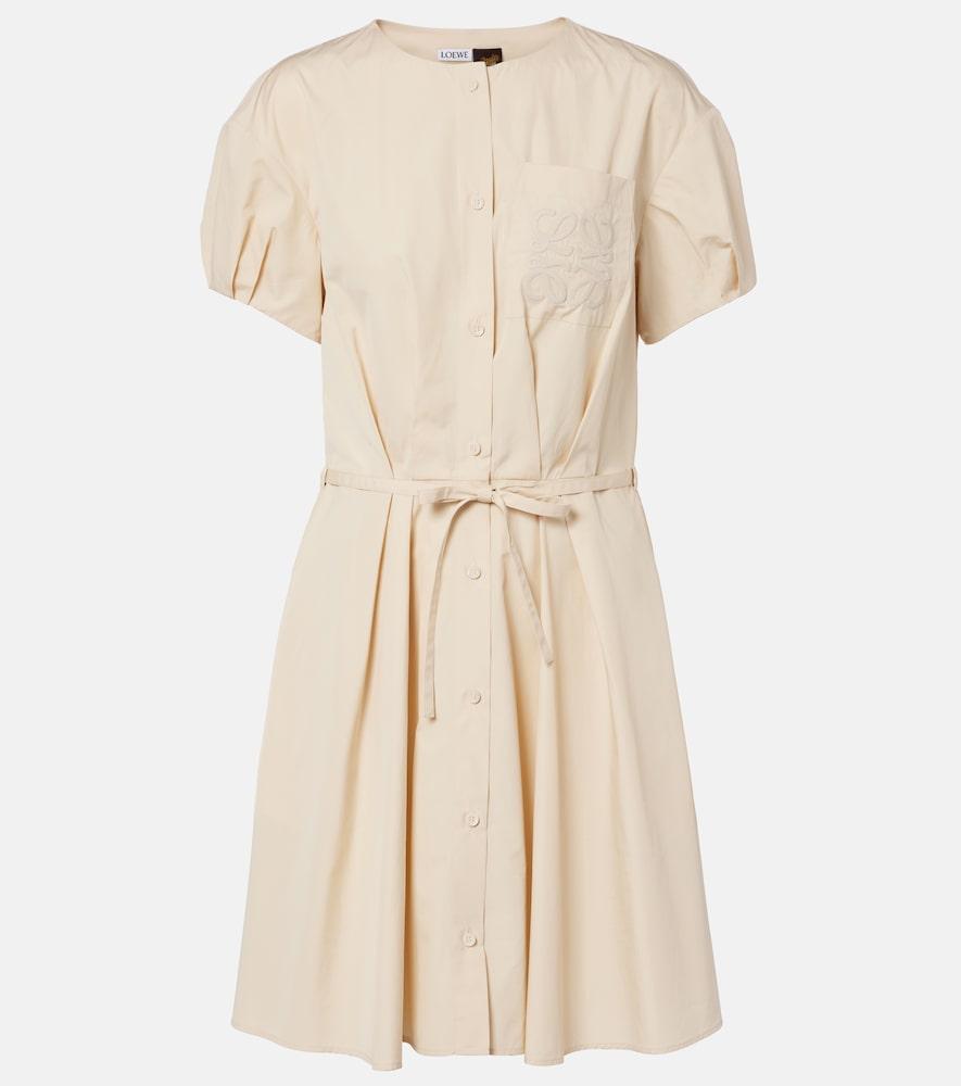 loewe paula's ibiza anagram cotton poplin shirt dress