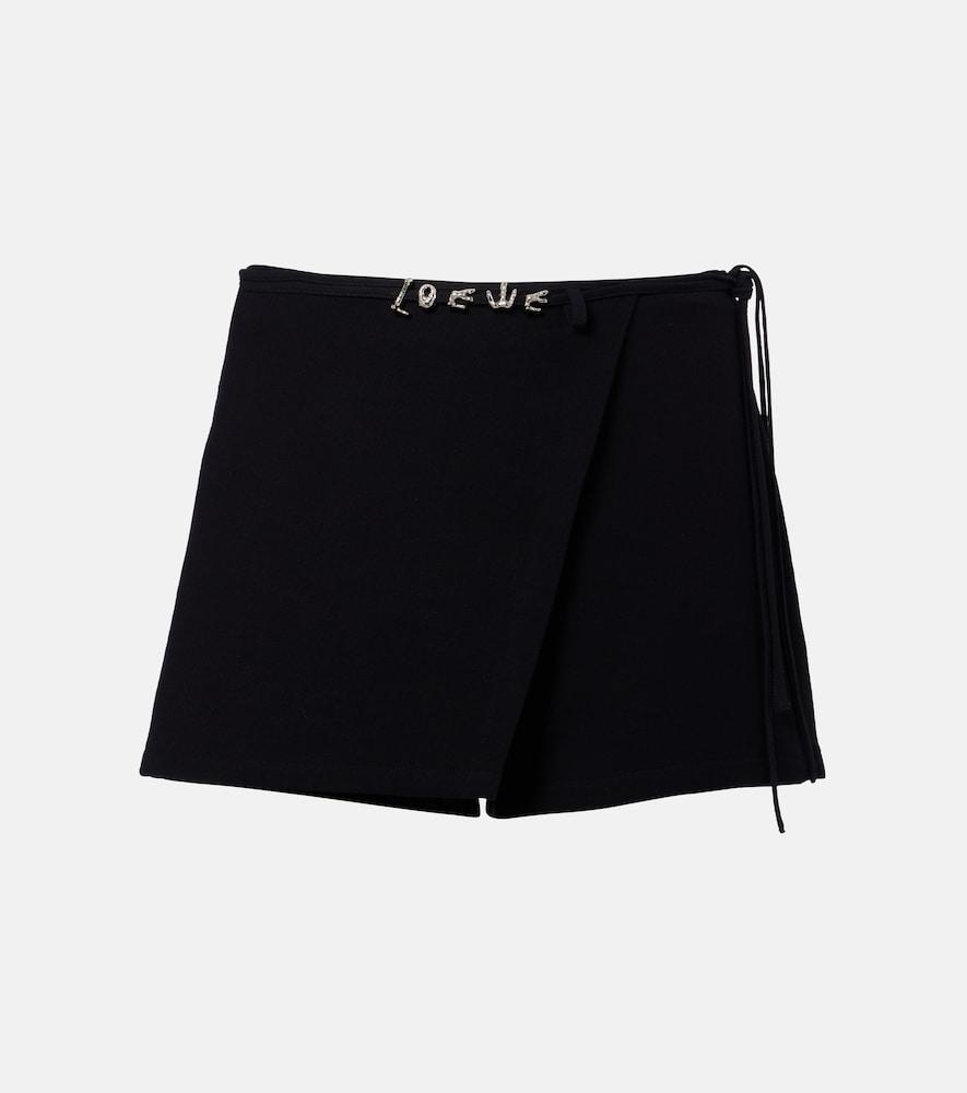 loewe paula's ibiza cotton and silk crêpe skort
