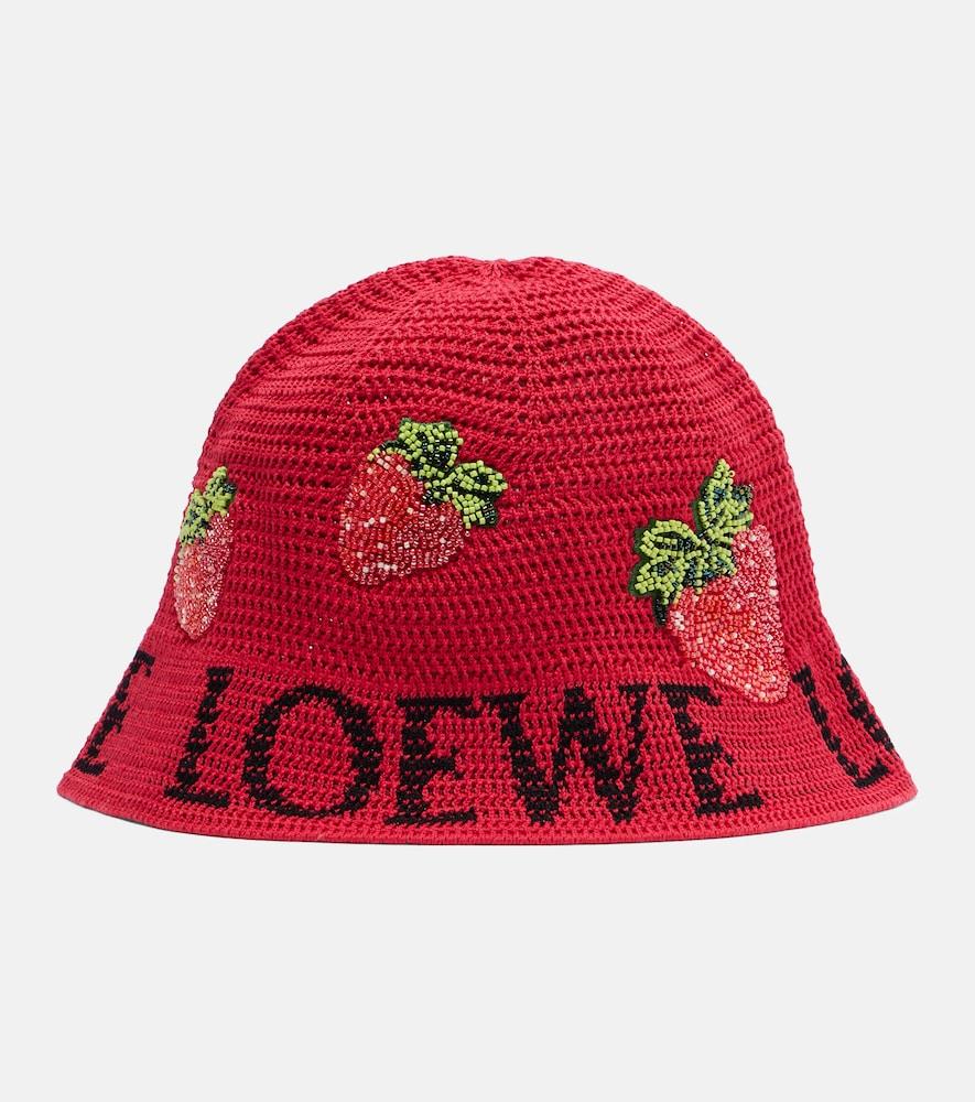 loewe paula's ibiza crochet cotton bucket hat