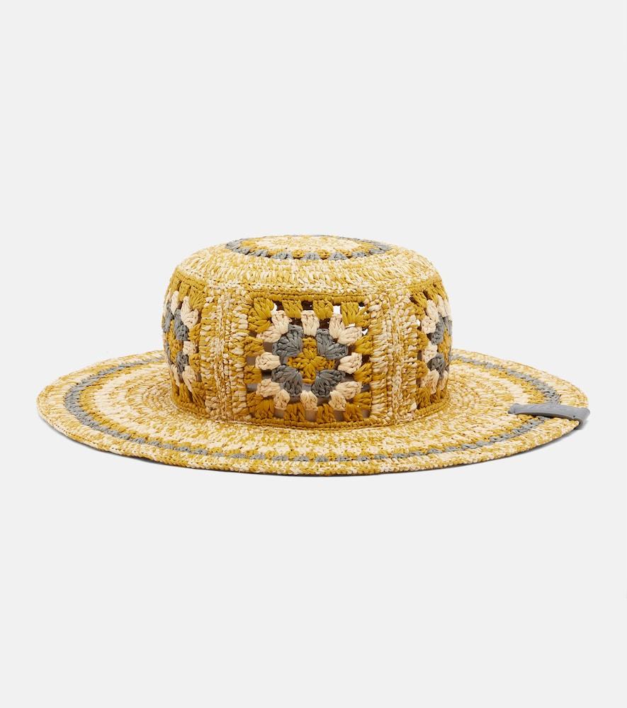 loewe paula's ibiza crochet raffia bucket hat