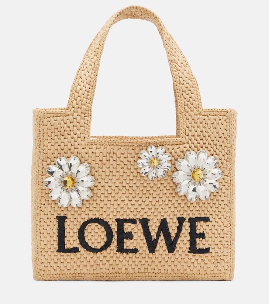 loewe paula's ibiza embellished raffia top