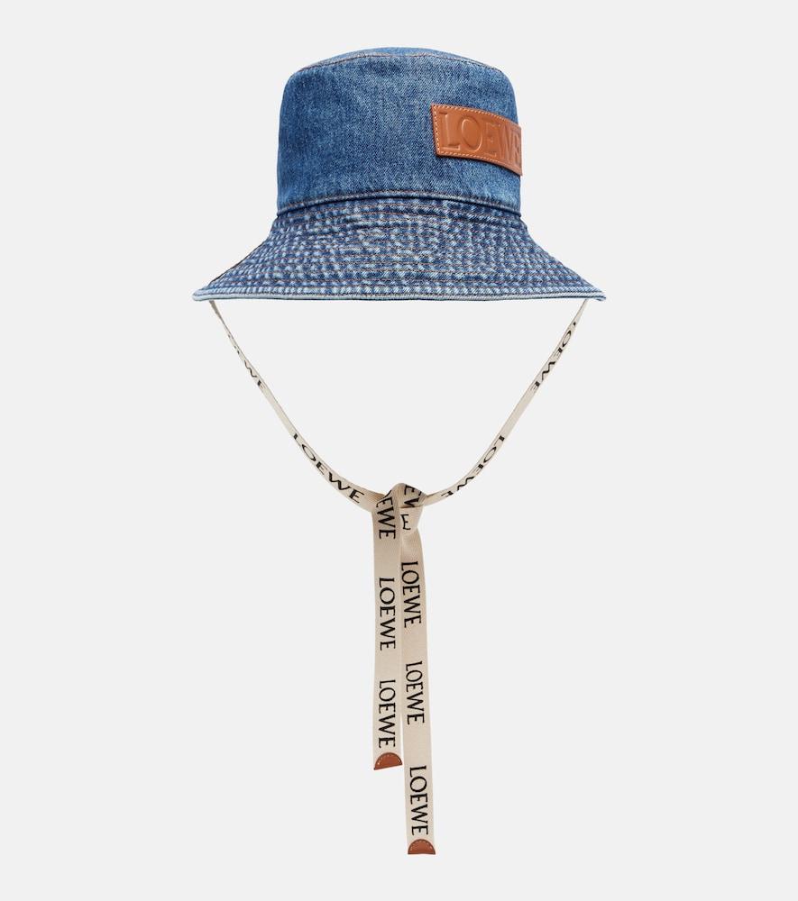 loewe paula's ibiza logo denim bucket hat