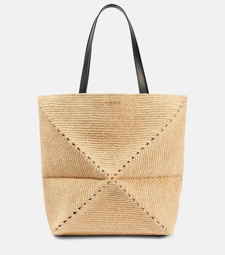 loewe paula's ibiza puzzle fold xl raffia tote bag