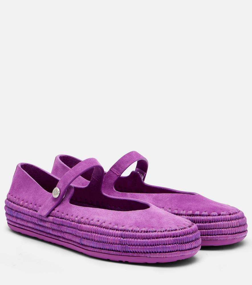 loewe paula's ibiza rio suede mary jane flats