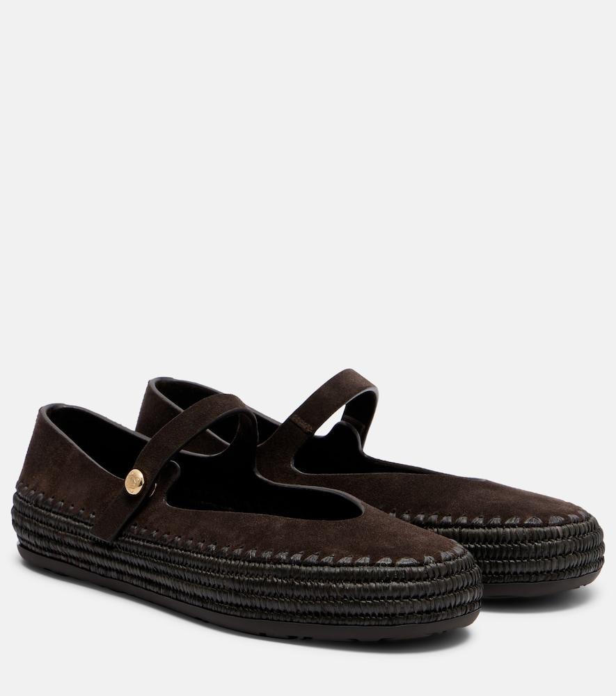 loewe paula's ibiza rio suede mary jane flats