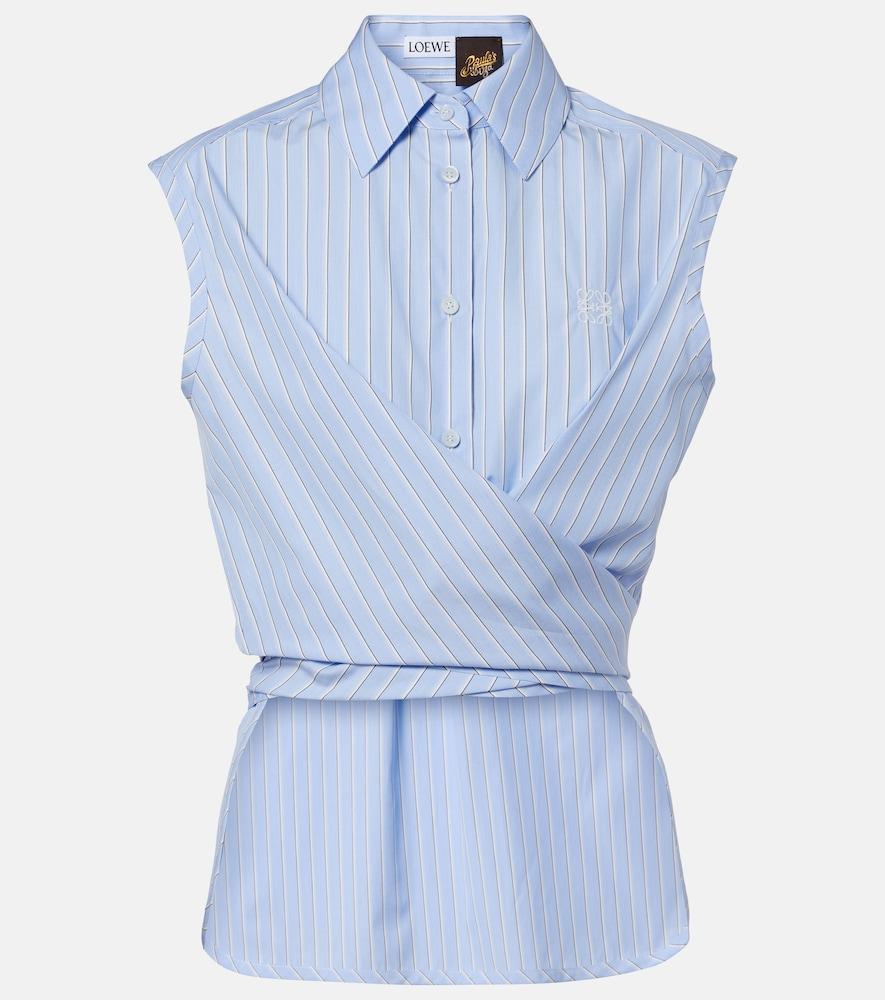 loewe paula's ibiza striped cotton poplin shirt