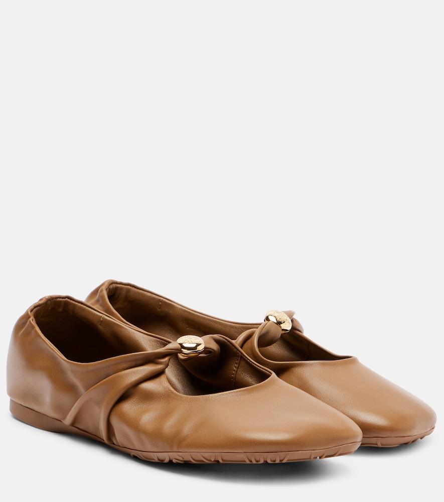 loewe pebble leather ballet flats