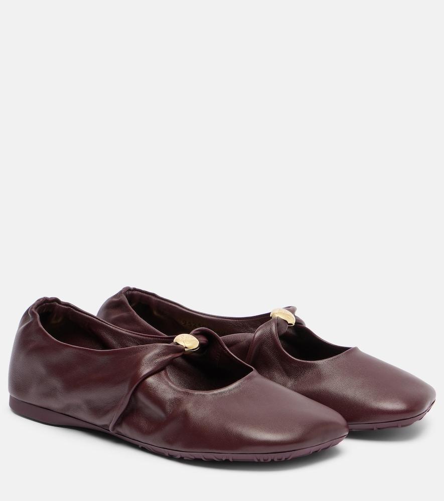 loewe pebble soft leather ballet flats
