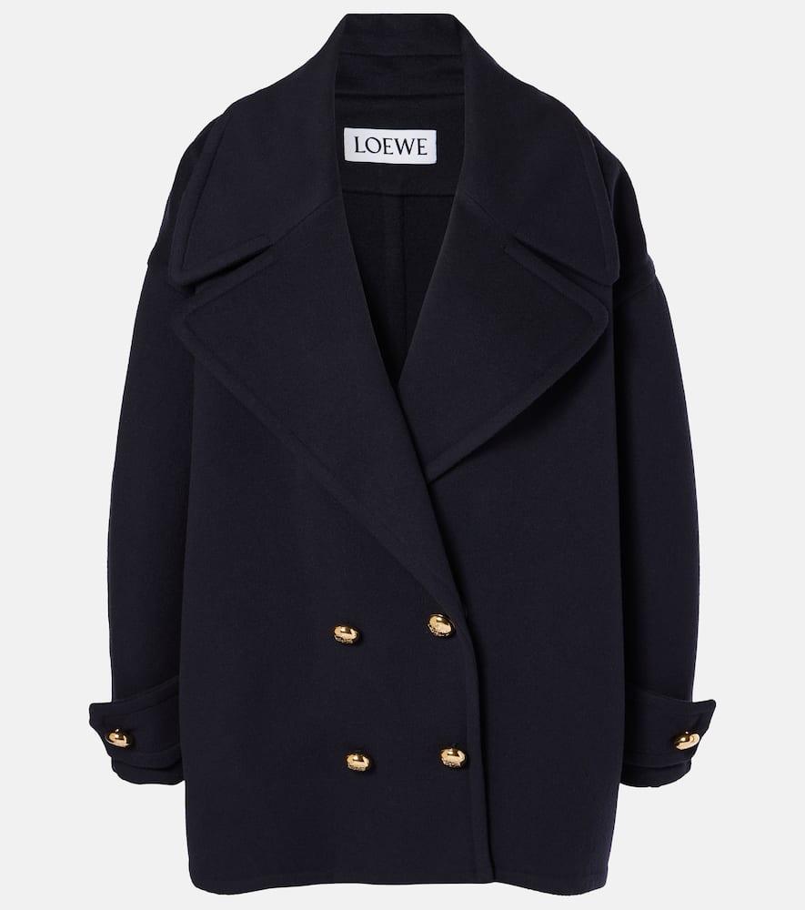 loewe pebble wool peacoat