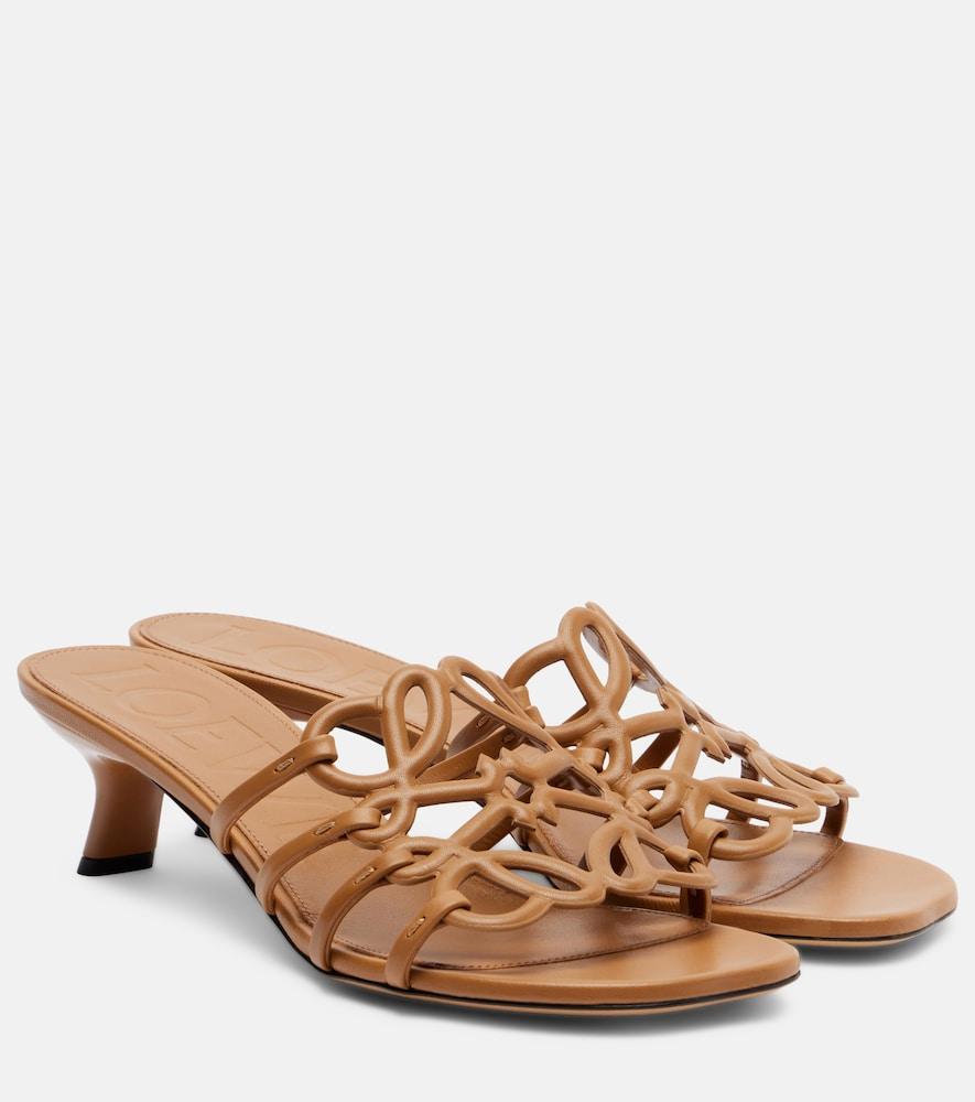 loewe petal anagram 45 leather mules