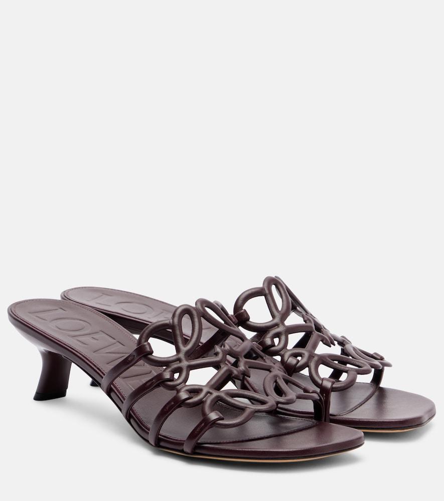 loewe petal anagram 45 leather mules