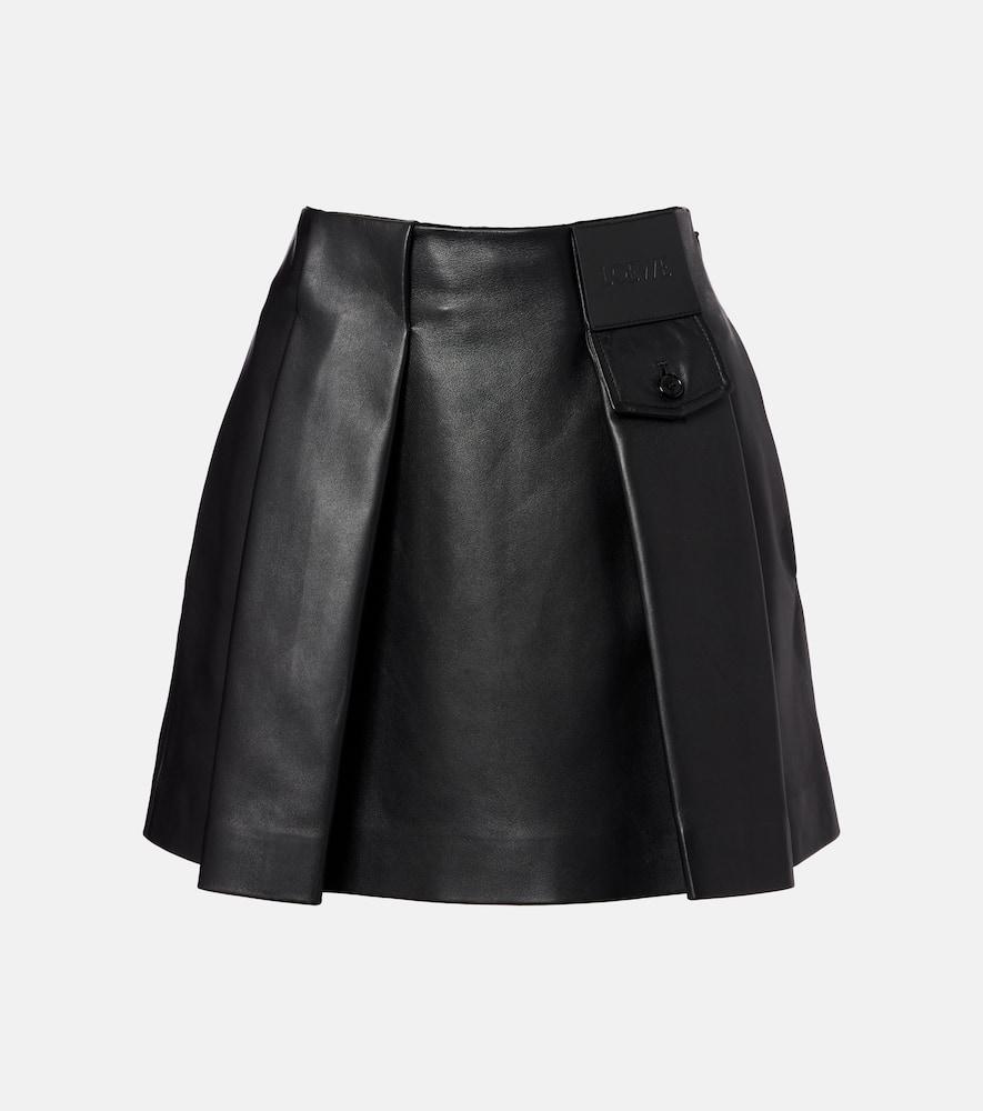loewe pleated leather miniskirt