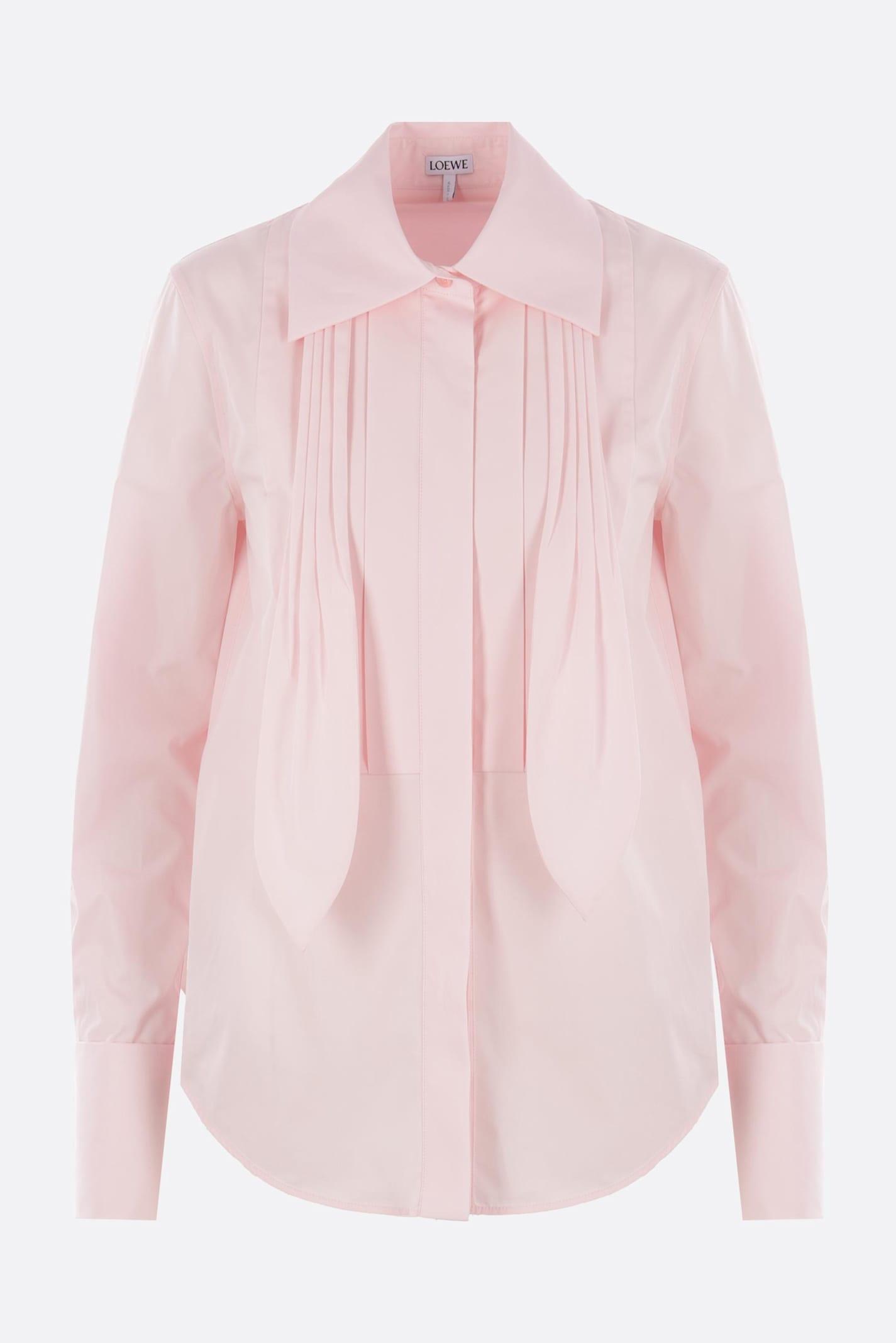 loewe poplin shirt with pleated neck tie