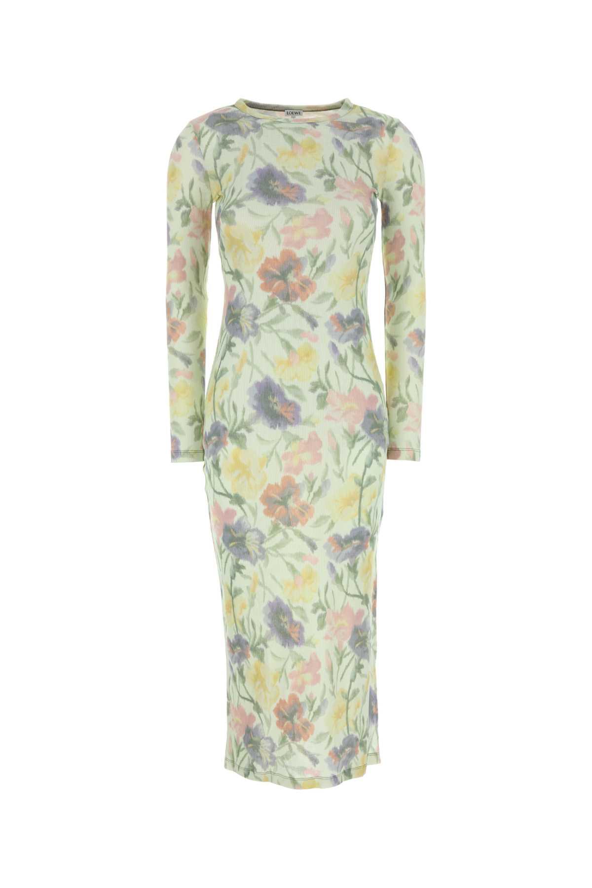 loewe printed silk blend dress