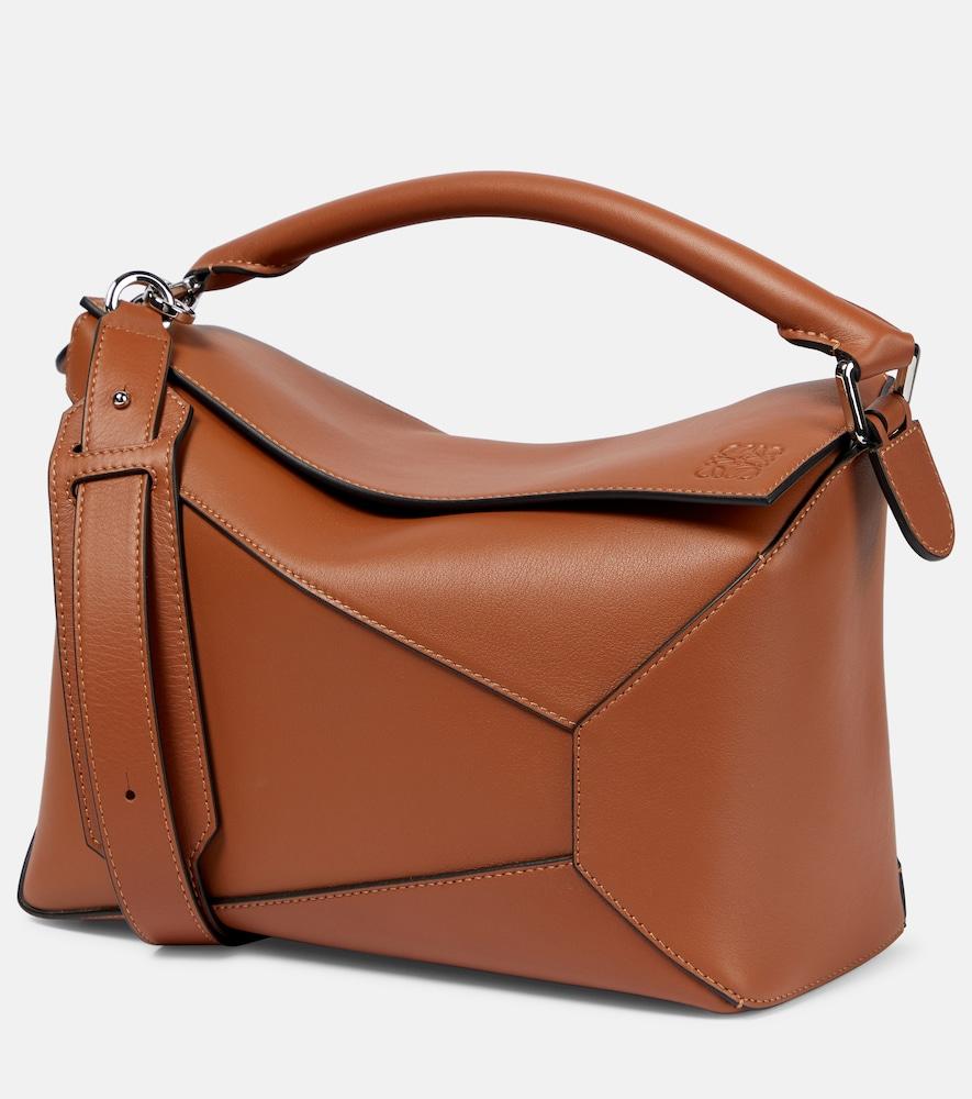 loewe puzzle edge medium leather tote bag