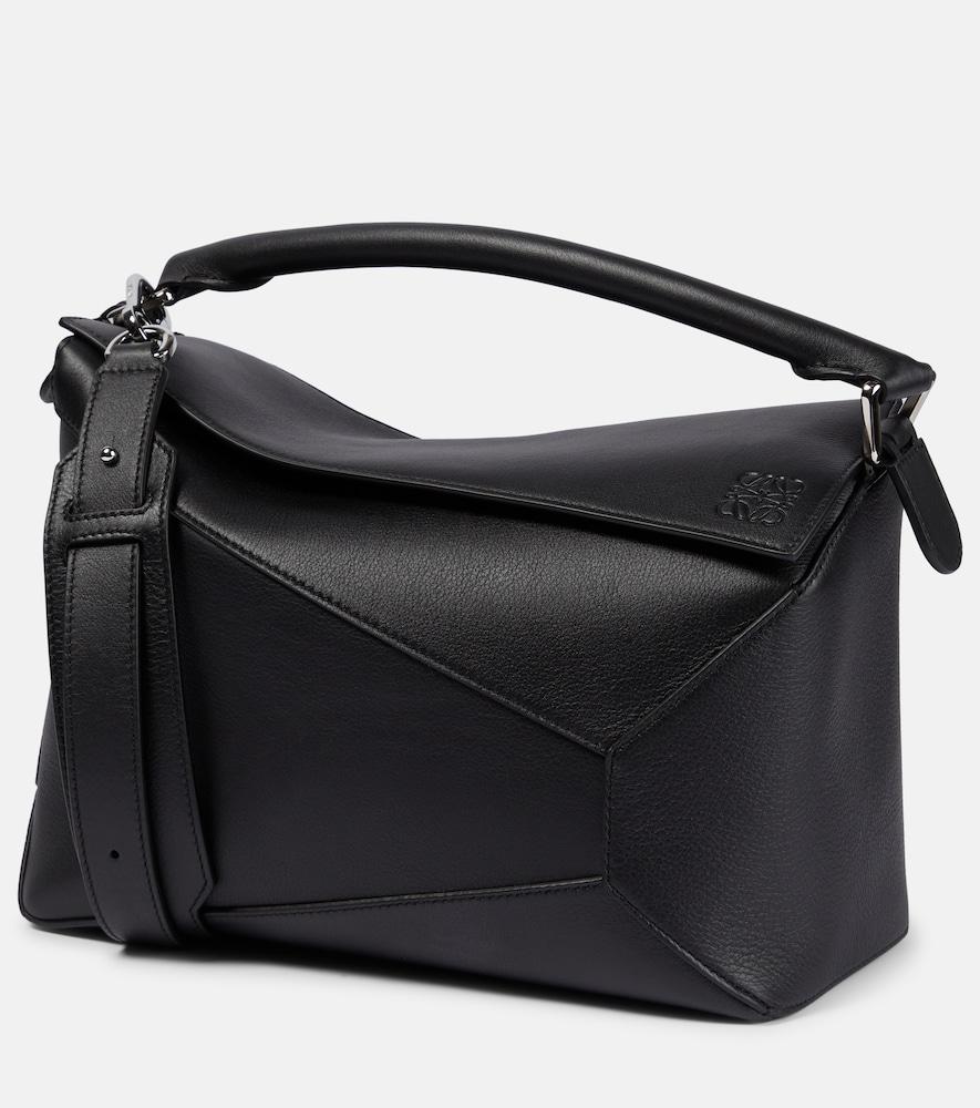 loewe puzzle edge medium leather tote bag