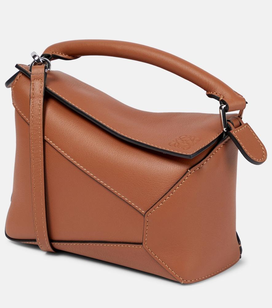 loewe puzzle edge mini leather tote bag
